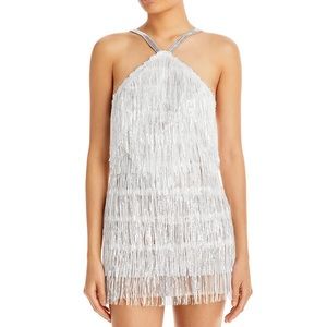 Isle Sequin Fringe Mini Dress - Bronx and Banco White - Wedding After Party